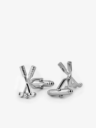 John Henric Men's Silberne Manschettenknöpfe, Golf Size Onesize