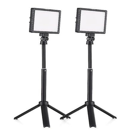 2 kpl 15w LED-videovalosetti Työpöydän valokuvaustäyttövalo Kaksiväri Lämpötila Säädettävä Kirkkaus Cri95 USB-virtalähde Laajennettavalla Tripo