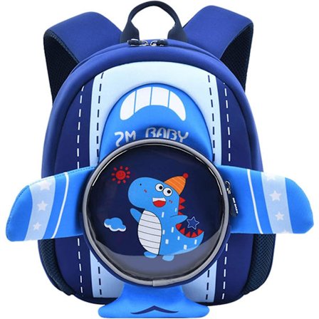 Ryggsäck för småbarn med koppel, förskolebarn, dinosaurie-ryggsäck för pojkar och flickor, dinosaurie (ljusblå)