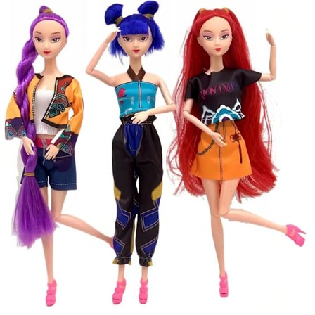 K-POP Demon Hunter Jentegruppe Anime Dukkeleker 3-personers sett