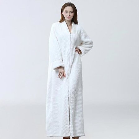 Høst & vinter glidelås fløyel badekåpe pluss størrelse nattkjole menn kvinner fortykkende pyjamas flanell hjemmedrakt