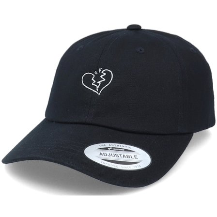 Abducted - Broken Heart Ache Black Dad Cap Unconstructed Black Cap - @ Hatstore