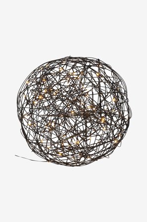 Star Trading - Pallo TRASSEL 37,5 cm - Musta - Joulun koristevalot - - Homeroom