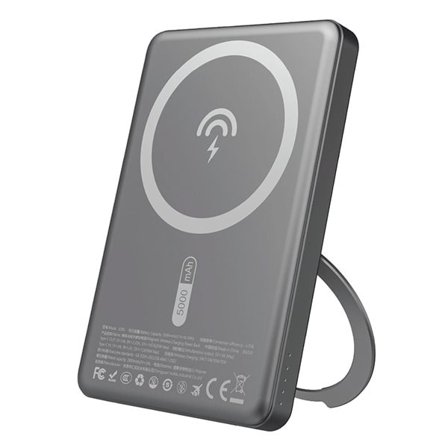 Dudao Powerbank 5000mAh MagSafe & 20W PD jalustalla - harmaa