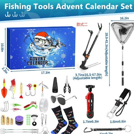 2025 Adventskalender Julnedräkning blind box, Julleksak blind box, utomhusfiske blind box, fiskepresent