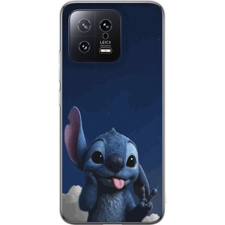 Xiaomi 13 Gjennomsiktig deksel Stitch Disney natt himmel blå romvesen Lilo og Stitch karakter søte tegneserie kawaii plakat freds tegn kunst