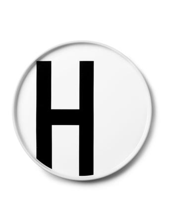Porcelain Plate A-Z White Design Letters