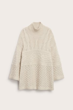 Kappahl | Sweter z mieszanki wełny, z golfem | Jasnobeżowy