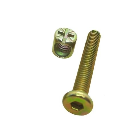 10 stk. Tønnebolt Muttere Hex Socket Skrue Kryssdybel