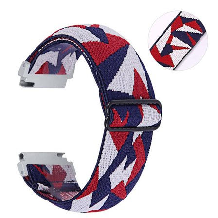 20mm Samsung Galaxy Watch 3 (41mm) / Watch Active / Gear S2 elastic pattern watch band - Fragments of Red and Blue