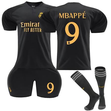 Real Madrid Borta Fotbollströja Barn 2023-2024 Vinicius Nr 9 Mbappé 20