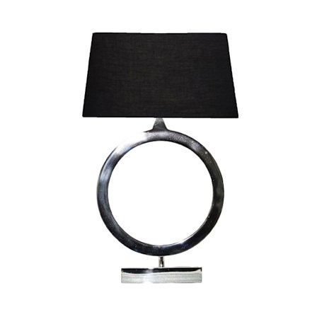 Teräksinen lamppupöytä, 41x28x51cm, hopea/musta