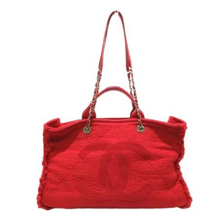 Chanel Vintage, Pre-owned Cotton chanel-bags Rood, Dames, Maat:ONE Size,leather