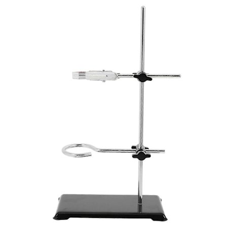 Suppilojalusta kemian laboratorion rengastuki neliöpohjainen kemian kokeiden jalusta 30.00X16.00X9.60CM rauta musta 1 pakkaus