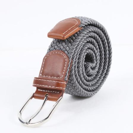 Casual Stretchvävt läderbälte för män Unga studenter Vävd Canvas Nål Spänne Elastiskt midjeband Gray 135cm