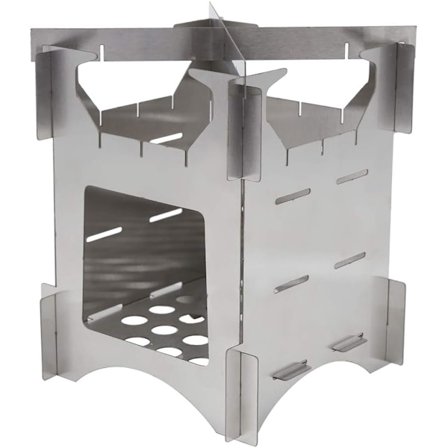 Sammenleggbar vedovn, Mini vedovn med lerretspose, Bærbar rustfritt stål vedovn, Liten vedovn for camping, fotturer, piknik, grill, overlevelse, 