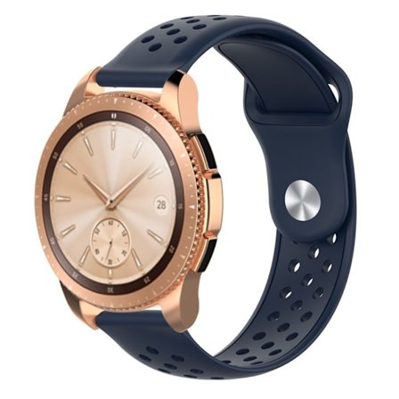 20 mm Samsung Galaxy Watch (42 mm) klockarmband i silikon - Svart Blå