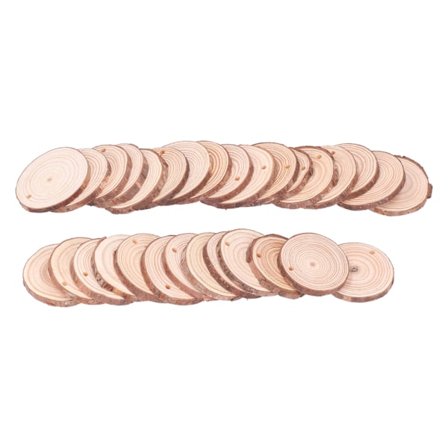 30 stk. træflis DIY ren naturlige kreative træhåndværk maleri runde fyrretræscirkler