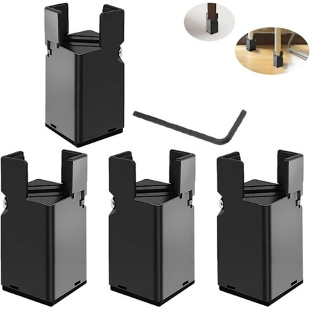 Pöydänjalkojen korotuspalat, raskaaseen käyttöön. Pöydänjalkojen jatkeet sopivat huonekalujen neliömäisille tai pyöreille jaloille, joiden halkaisija 