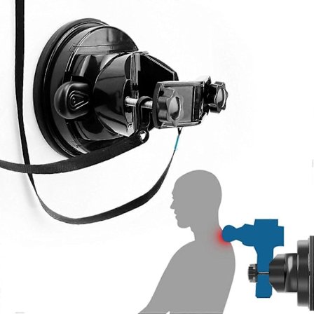 Håndfri massagepistolholder, vægmonteret massagepistolholder til ryggen, stærke vakuumsugkopper massagepistolholder til selv-massage -CHN