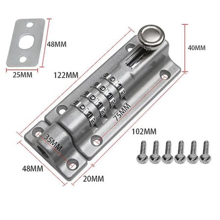 4-cifret kombinationslås, kraftig skydelås