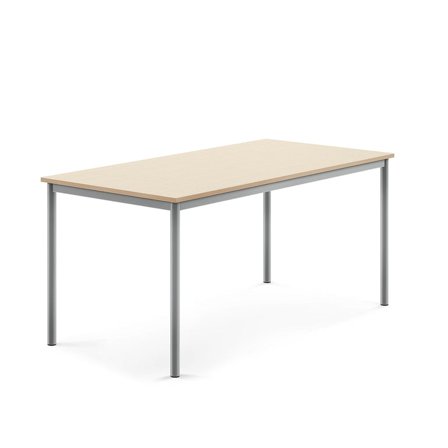 Desk SONITUS, 1600x800x720 mm, high pressure birch laminate, alu grey