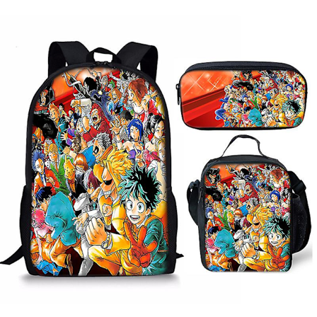 My Hero Academia Skoletaske Tre-delt My Hero Academia Madtaske Penalhus Rygsæk