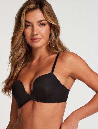 Hunkemöller Deep-V Padded Underwired Push-Up Bra - Black - D x 70