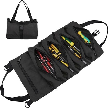 Multifunktionel værktøjstaske - holdbar og vandtæt - Oxford stof hængende lynlåstaske - sort