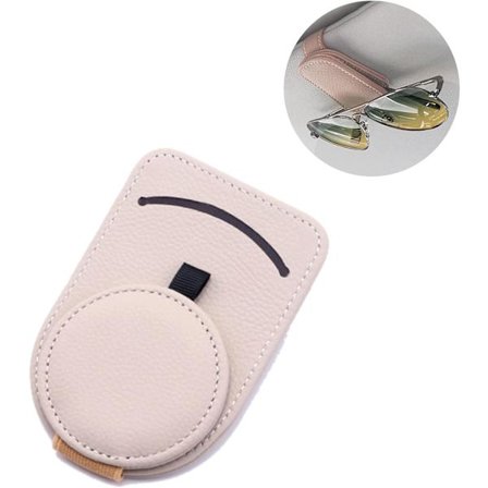 Solglasögonhållare för bil, universell, solskydd, klämma, läder