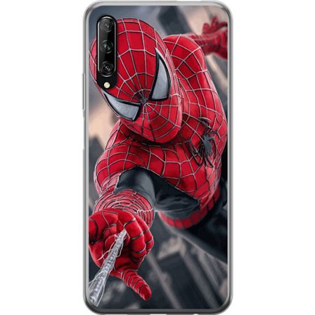 Yhteensopiva Puhelinkuori Huawei Huawei P smart Pro 2019 Dynaaminen Spider-Man-kuvaus toimintanäkökulmasta, supervoimien teema liikkeen energialla j