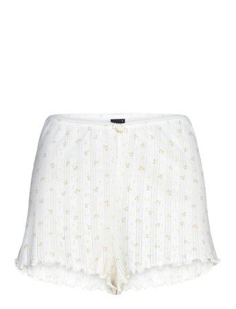 Gina Tricot Pointelle Shorts - White - XS