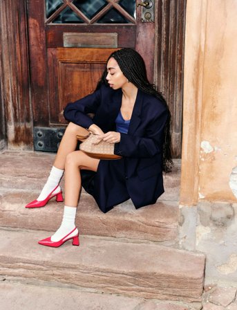 Bianco Biamaralyn Slingback Patent - Red - 37