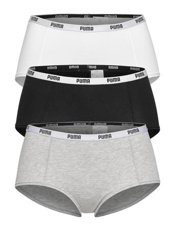 Puma Mini Short 3P Pack Sport Panties Hipster & Boyshorts Grey PUMA