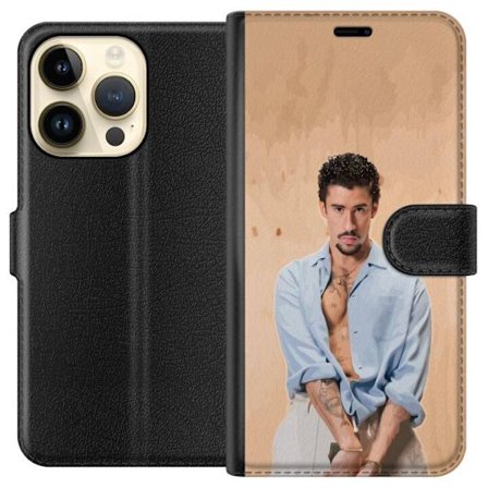 Yhteensopiva Lompakkokotelo Apple iPhone 14 Pro Bad Bunny Super Bowl-inspiroima grafiikka, jossa NFL-trofe ja San Franciscon silta urheilusuunnittelus