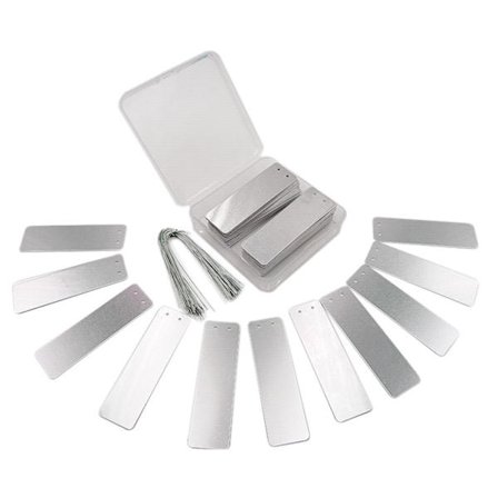 Planteskilte Aluminium Træmærker med Metaltråde Dobbeltsidet Skriv På Mærker