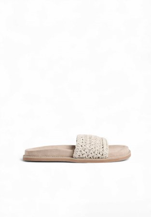 NA-KD - Heklede sliders med fotseng - Lave sko - Beige - EU 40