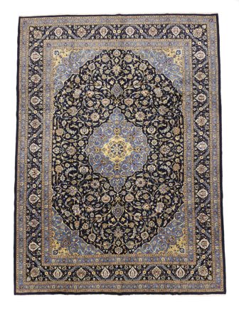 Noué À La Main Kashan Tapis 292X392 De Laine Marron/Noir Grand
