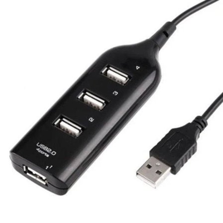 4 Porte USB 2.0 Hub Sort