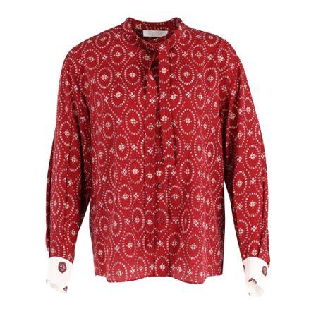 Chloé Pre-owned Button Down Bluse with Neck Tie Rød, Dame