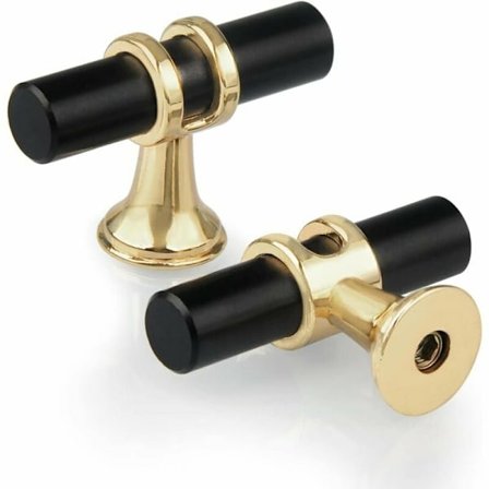 Black and Gold Cabinet Knobs, Anti-Corrosion Zinc Alloy Base with Aluminum Alloy Handle for Various Furniture