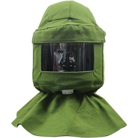 #QD# Sandblæsningsmaske, sandblæsningsbeskyttelse, vindmaske, anti-sandblæsning, støvbeskyttelsesværktøj, ansigtsmaske, grønt lærred + 