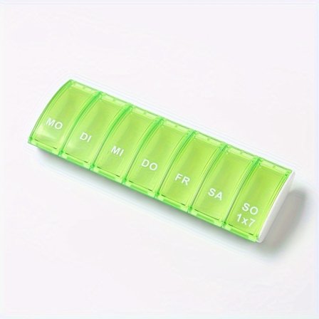 1 stk. Bærbar syv-roms pilleboks for en uke, oppbevaring, reise, dispenseringsboks for piller