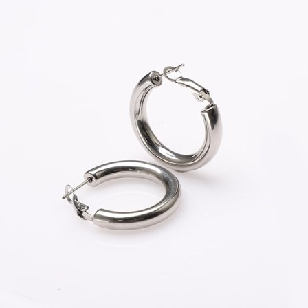 Ørepynt, ørepynt for kvinner, hule rørøredobber, runde øredobber