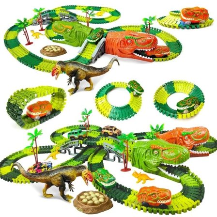 Jernbane Racing Bor Lekesett Educational DIY Bend Flexible Race Track Elektronisk Blits LED Lys Bil Leker For Barn