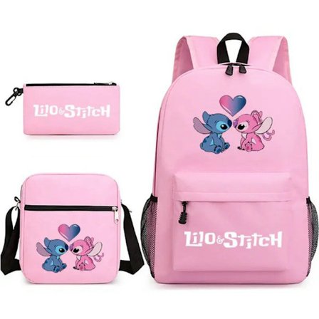 Lilo & Stitch Rygsæk til mænd og kvinder, skole rygsæk med stor kapacitet, letvægts, laptop rygsæk, rejse rygsæk, 3-dele, samme som billede5