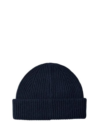 Slmmason Merino Sailor Wool Beanie Navy Selected
