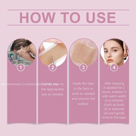 Kollagen arrtape for ansikt, Losveo silikon arrark for ansiktsrynker, anti-aldring 4x150cm rull