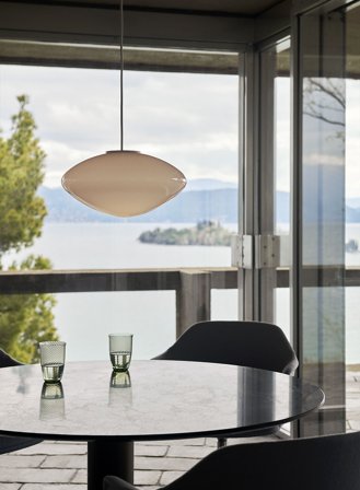 Mist AP16 taklampe Ø37 - matt hvit/glass