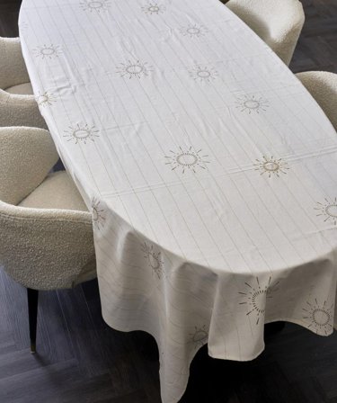 Riviera Maison Bomullsduk Gulldetaljer 150x270cm